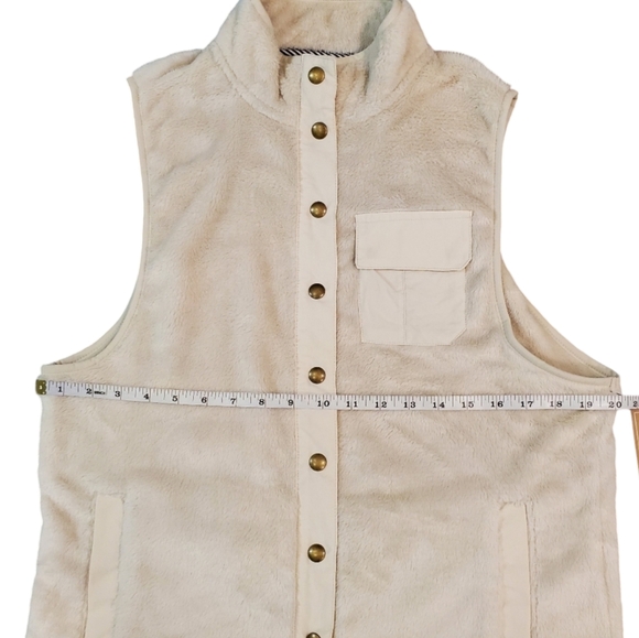 Volcom Fleece Vest Womens Size XS Beige Mock Neck Snap Button Outdoor Hiking - Picture 5 of 13